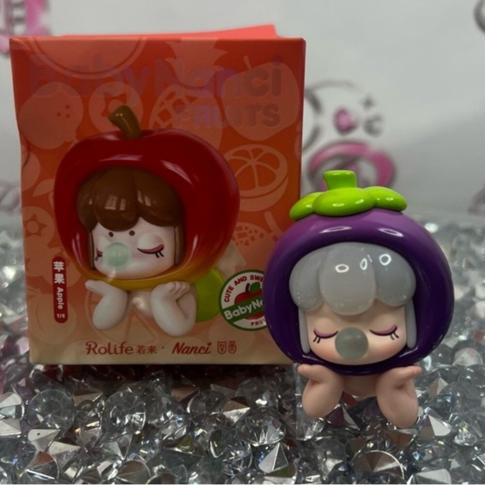 Rolife x Nanci Baby doll Figurine in Purple & Green Fruit Hood mangosteen purple